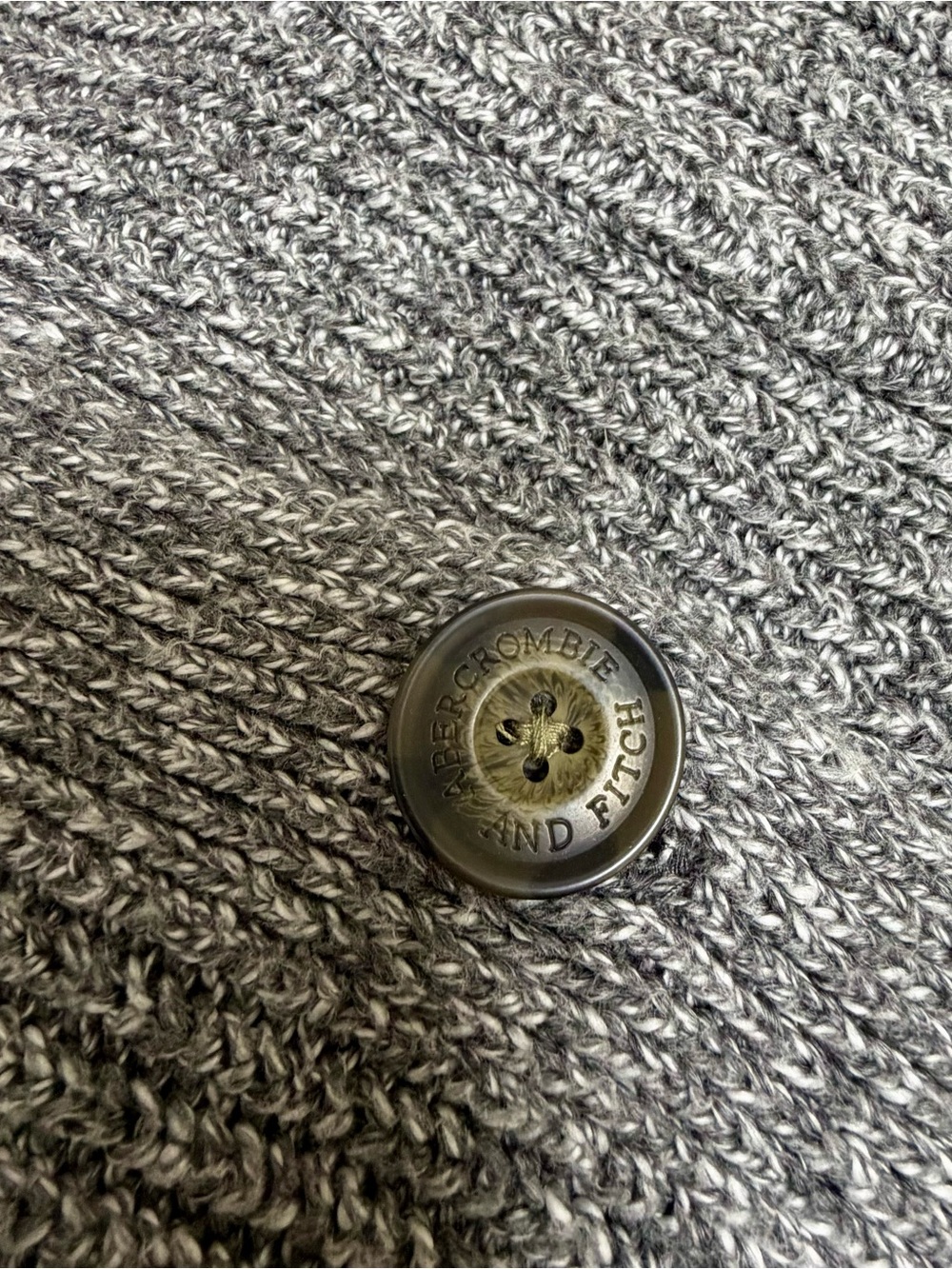 Abercrombie Gray Grandpa Cardigan Marled Knit Slouchy Preppy Women’s M - Picture 10 of 12